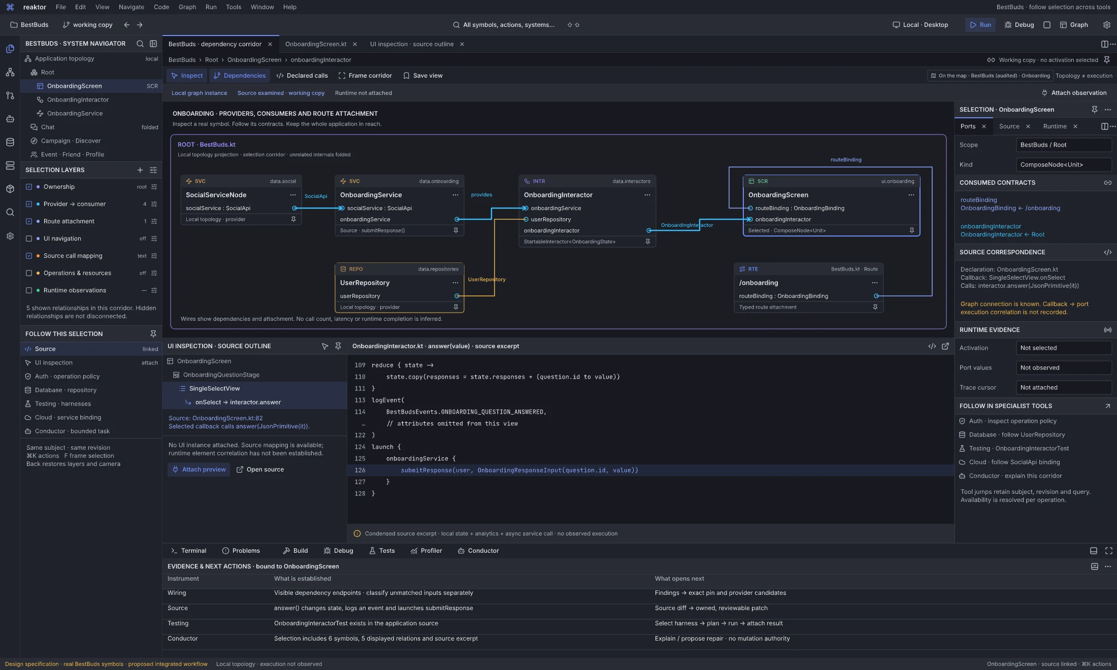 17.02 · Reaktor Graph · BestBuds — follow a selection across tools