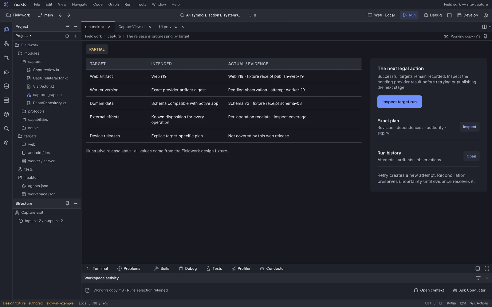 STATE · Reaktor IDE · The release is progressing by target