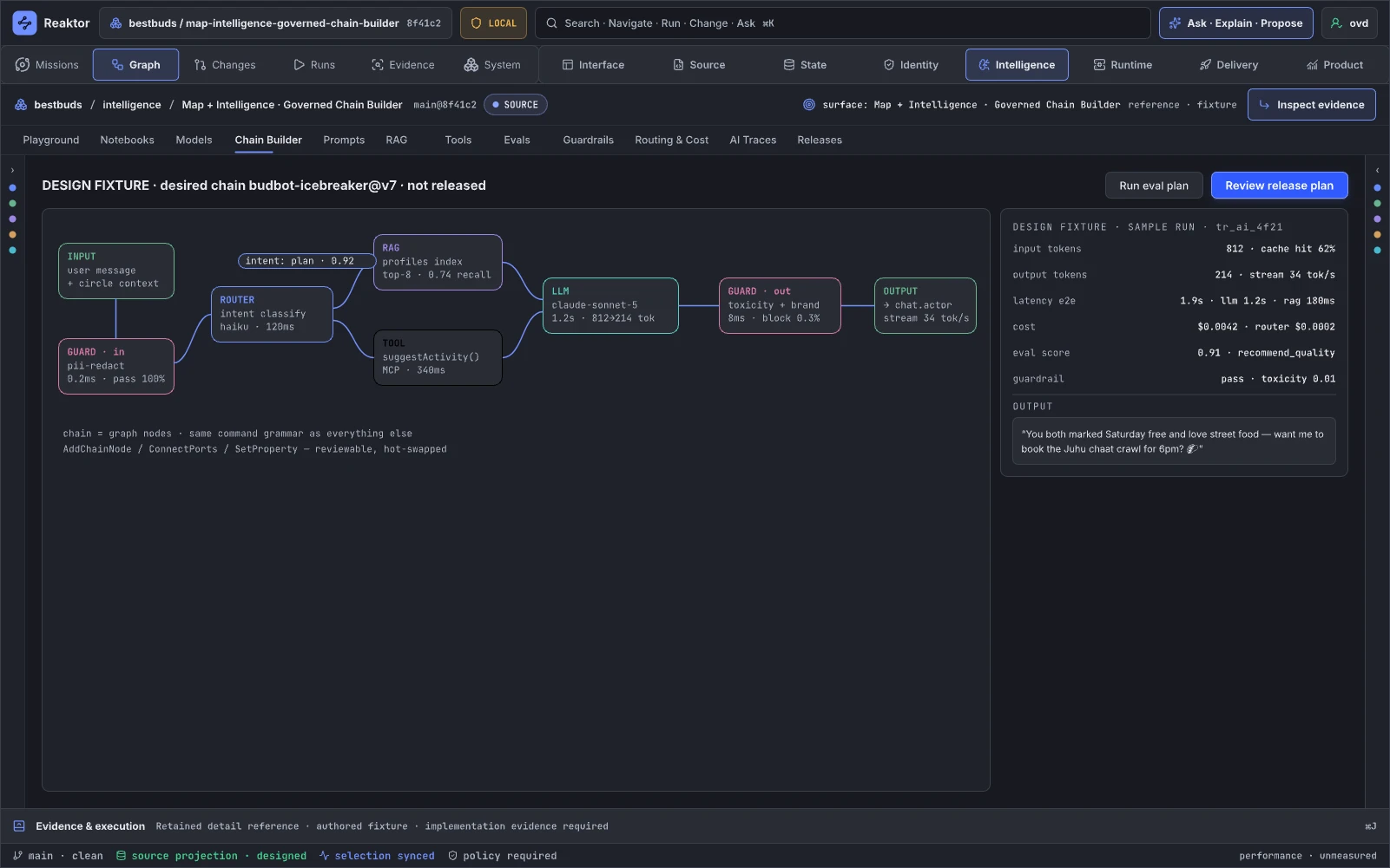 12.03 · Map + Intelligence · Governed Chain Builder